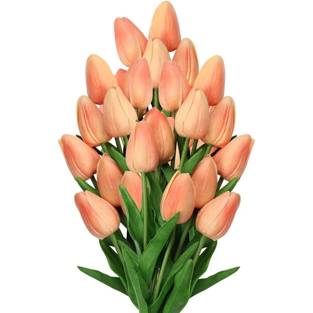 30 Artificial Peach Tulips NEW